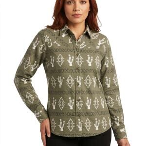 OUTBACK TRADING CO Fay Shirt  Graphic Button-Up Shirt Women Size SM